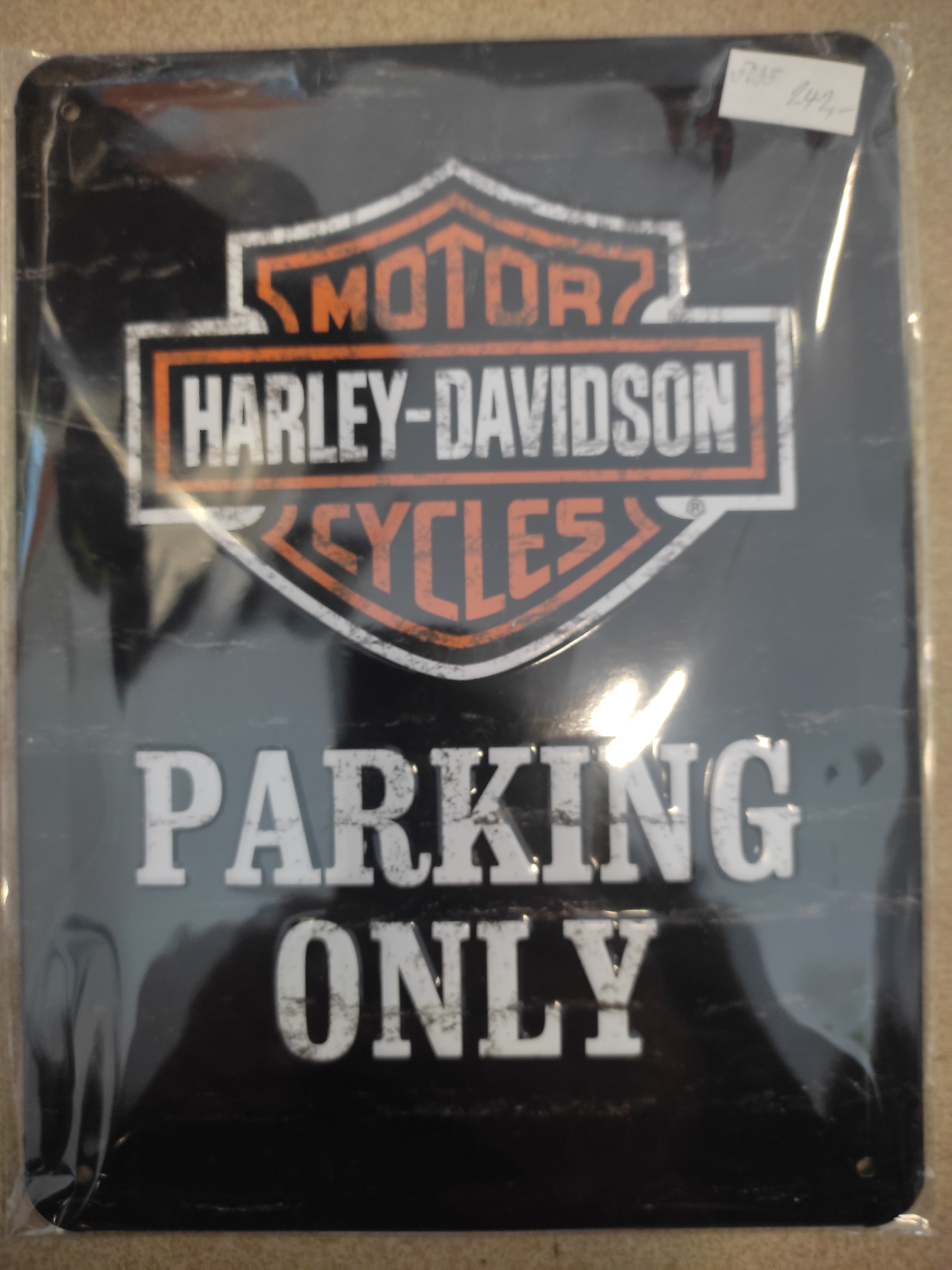 Plechová cedule Harley parking only